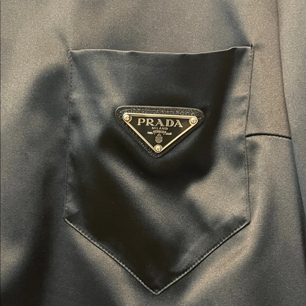 Prada Black Satin Blouse - Picture 5 of 8